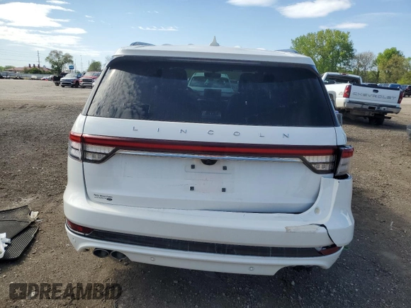 2022 Lincoln Aviator Reserve with VIN 5LM5J7XC2NGL14736, listed as a Copart auction lot 54903515 with 47,598 mi miles and Salvage title. Bid and sale history available at DreamBid. Image 6.