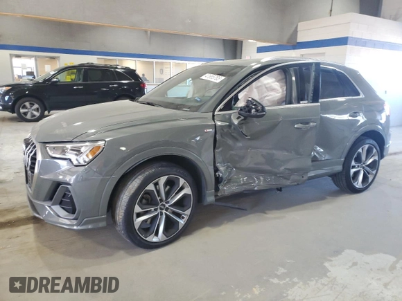 2020 Audi Q3 S line Premium Plus with VIN WA1EECF34L1113405, listed as a Copart auction lot 47685765 with Not provided miles and Salvage title. Bid and sale history available at DreamBid. Image 1.