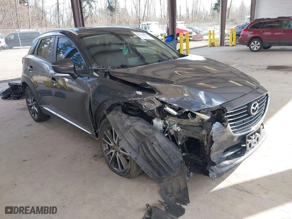 2017 Mazda CX-3 Grand Touring with VIN JM1DKFD70H0150496, listed as a IAAI auction lot 41746038 with 108,091 mi miles. Bid and sale history available at carsss.com. Image 1.