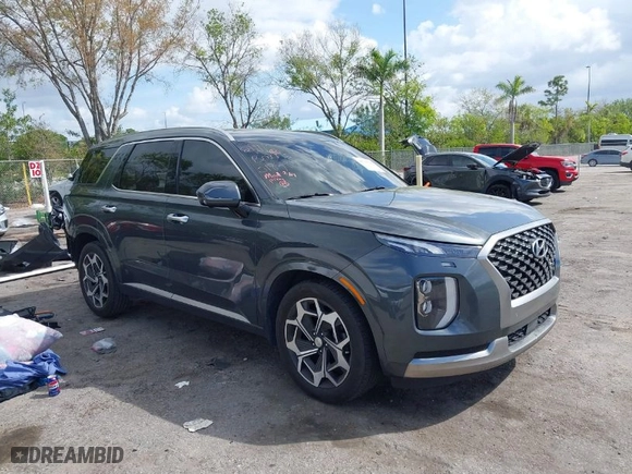 2022 Hyundai Palisade Calligraphy with VIN KM8R74HE9NU392837, listed as a IAAI auction lot 41715545 with 80,260 mi miles. Bid and sale history available at carsss.com. Image 1.