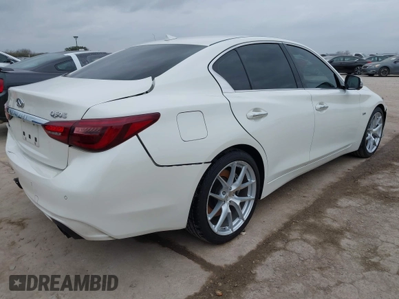 2020 Infiniti Q50 Luxe with VIN JN1EV7AP4LM200455, listed as a IAAI auction lot 41514036 with 76,441 mi miles and . Bid and sale history available at DreamBid. Image 4.