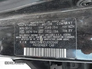 2013 Hyundai Accent GL with VIN KMHCT5AEXDU092644, listed as a IAAI auction lot 42078339 with 134,288 mi miles. Bid and sale history available at carsss.com. Image 9.