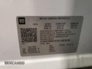 2024 GMC Acadia AWD Denali z VIN 1GKENRKS2RJ183696, wystawiony jako Copart lot #45849965 z przebiegiem 12 918 mil mil oraz Szkoda całkowita • Salvage title. Historia ofert i sprzedaży dostępna na DreamBid. Obrazek 13.