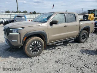 2024 Nissan Frontier PRO-4X with VIN 1N6ED1EK1RN616488, listed as a Copart auction lot 47004845 with 27,112 mi miles and Salvage Title. Bid and sale history available at carsss.com. Image 1.