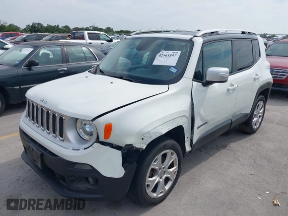 2016 Jeep Renegade Limited with VIN ZACCJBDT7GPC67683, listed as a IAAI auction lot 42401857 with 163,888 mi miles and . Bid and sale history available at DreamBid. Image 6.