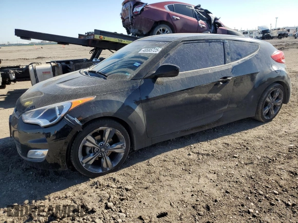 2017 Hyundai Veloster Value Edition with VIN KMHTC6AD6HU318164, listed as a Copart auction lot 48585725 with 112,578 mi miles and Salvage Title. Bid and sale history available at carsss.com. Image 1.