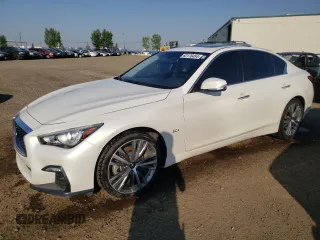 2020 Infiniti Q50 Luxe z VIN JN1EV7AR4LM257028, wystawiony jako Copart lot #62176454 z przebiegiem 75 420 mil mil oraz Szkoda całkowita • Salvage title. Historia ofert i sprzedaży dostępna na DreamBid. Obrazek 1.