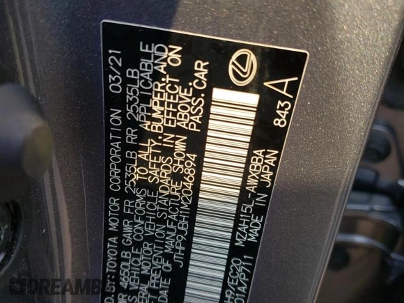 2021 Lexus UX 250h z VIN JTHP9JBH1M2046894, wystawiony jako Copart lot #58231625 z przebiegiem 22 248 mil mil oraz Szkoda całkowita • Salvage title. Historia ofert i sprzedaży dostępna na DreamBid. Obrazek 12.