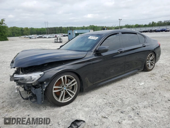 2019 BMW 7 Series 740i xDrive with VIN WBA7E4C51KGV28443, listed as a Copart auction lot 54751395 with 0 mi miles and Clean Title. Bid and sale history available at carsss.com. Image 1.