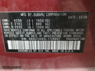 2020 Subaru Impreza with VIN 4S3GTAA69L1726937, listed as a Copart auction lot 43379195 with 68,098 mi miles and Salvage Title. Bid and sale history available at carsss.com. Image 14.
