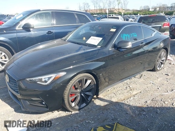2022 Infiniti Q60 Red Sport 400 with VIN JN1FV7LK0NM660799, listed as a IAAI auction lot 41991772 with 26,997 mi miles and . Bid and sale history available at DreamBid. Image 17.