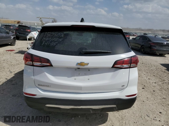 2022 Chevrolet Equinox LT with VIN 3GNAXKEV8NL154716, listed as a Copart auction lot 49237025 with 47,058 mi miles and Salvage Title. Bid and sale history available at DreamBid. Image 6.