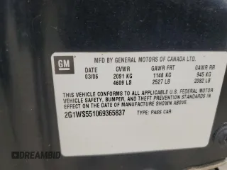 2006 Chevrolet Impala Police Pkg Police Pkg 9C1 with VIN 2G1WS551069365837, listed as a Copart auction lot 69604954 with 138,067 mi miles and Salvage Title. Bid and sale history available at carsss.com. Image 13.