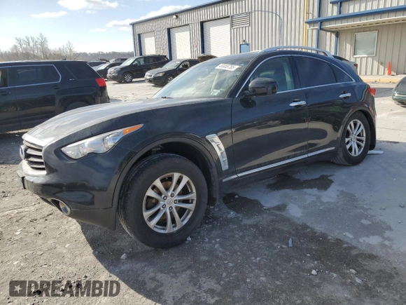 2013 Infiniti FX with VIN JN8CS1MW8DM170086, listed as a Copart auction lot 49958785 with 102,737 mi miles and Salvage Title. Bid and sale history available at carsss.com. Image 1.