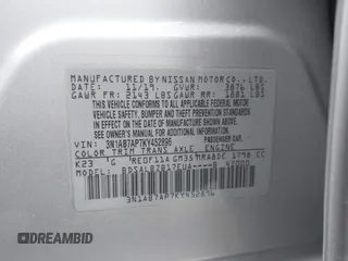 2019 Nissan Sentra SR with VIN 3N1AB7AP7KY452896, listed as a IAAI auction lot 41888791 with 45,606 mi miles and . Bid and sale history available at DreamBid. Image 9.