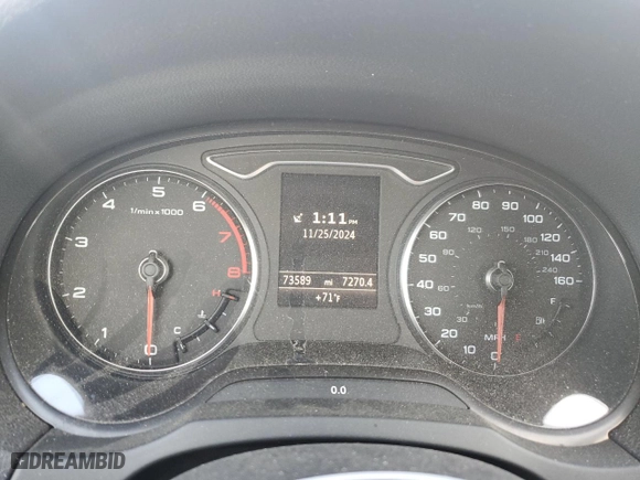 2015 Audi A3 2.0T Premium Plus with VIN WAU3FLFFXF1100101, listed as a Copart auction lot 81248814 with 73589 miles and Salvage Title. Bid and sale history available at carsss.com. Image 9.