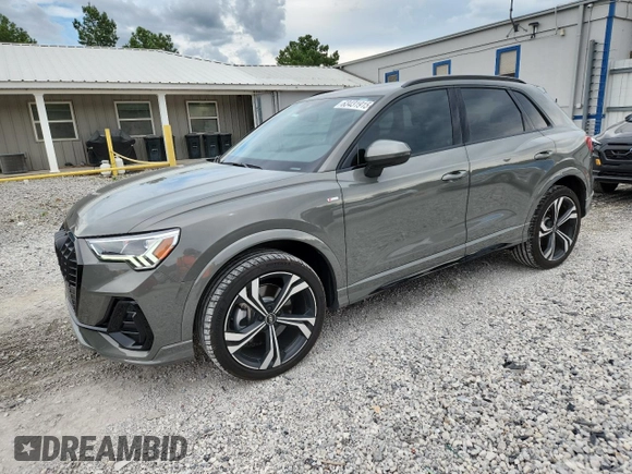 2024 Audi Q3 S line Premium Plus z VIN WA1EECF39R1107785, wystawiony jako Copart lot #63431915 z przebiegiem 14 657 mil mil oraz Szkoda całkowita • Salvage title. Historia ofert i sprzedaży dostępna na DreamBid. Obrazek 1.