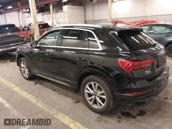 2021 Audi Q3 S line Premium Plus with VIN WA1EECF37M1071376, listed as a IAAI auction lot 41594102 with 22,564 mi miles. Bid and sale history available at carsss.com. Image 3.
