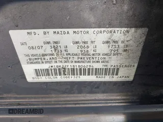 2008 Mazda 3 i Sport with VIN JM1BK32F181806294, listed as a IAAI auction lot 42060222 with 223,880 mi miles and . Bid and sale history available at DreamBid. Image 9.