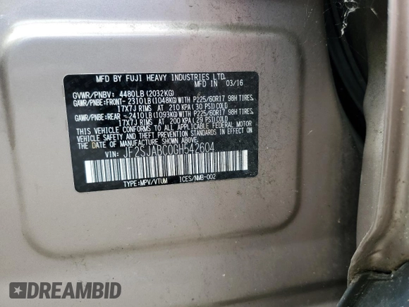 2016 Subaru Forester 2.5i with VIN JF2SJABC0GH542604, listed as a Copart auction lot 64469635 with 170,904 mi miles and Clean title. Bid and sale history available at DreamBid. Image 13.