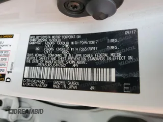 2018 Toyota 4Runner SR5 z VIN JTEBU5JR5J5497862, wystawiony jako Copart lot #59204945 z przebiegiem 50 602 mil mil oraz Szkoda całkowita • Salvage title. Historia ofert i sprzedaży dostępna na DreamBid. Obrazek 13.