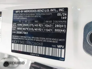 2024 Mercedes-Benz GLS 450 с VIN 4JGFF5KE1RB236068, выставлен на аукционе IAAI как лот 42397816 с пробегом 14 039 миль миль и . История ставок и продаж доступна на DreamBid. Изображение 9.