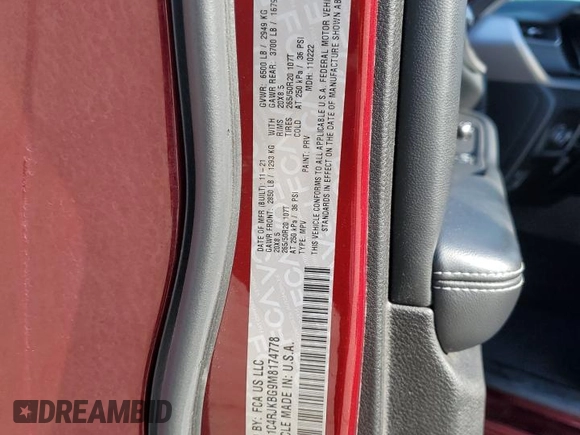 2021 Jeep Grand Cherokee Limited with VIN 1C4RJKBG9M8174778, listed as a Copart auction lot 89353225 with 41,713 mi miles and Salvage Title. Bid and sale history available at DreamBid. Image 15.