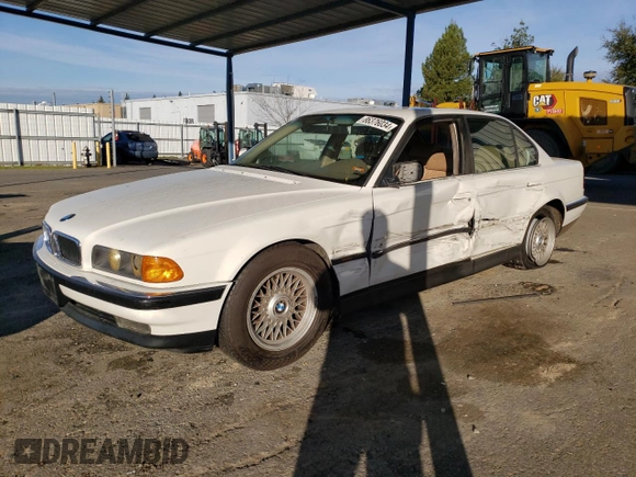 1995 BMW 7 Series 740i with VIN WBAGF6320SDH05311, listed as a Copart auction lot 86376034 with 200,275 mi miles and Salvage Title. Bid and sale history available at carsss.com. Image 1.