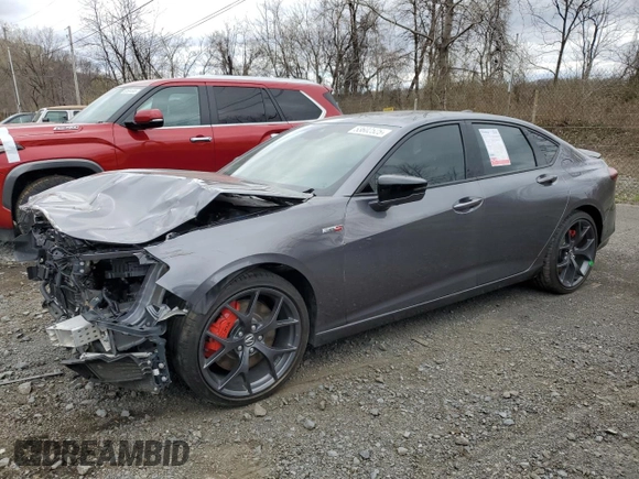 2023 Acura TLX Type S w/Performance Tire with VIN 19UUB7F96PA000620, listed as a Copart auction lot 53602525 with 25,853 mi miles and Salvage Title. Bid and sale history available at carsss.com. Image 1.