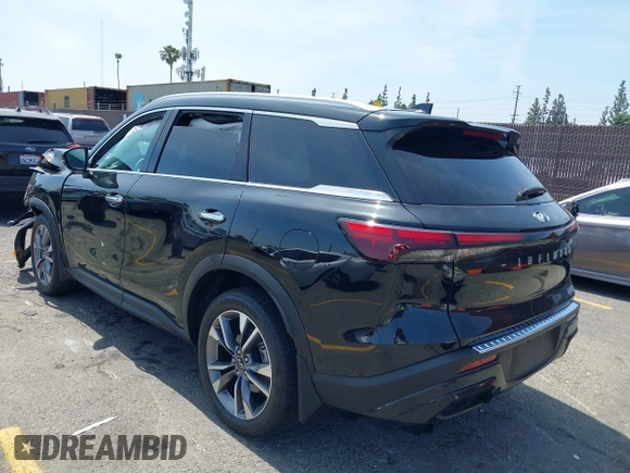 2023 Infiniti QX60 Luxe with VIN 5N1DL1FR2PC332501, listed as a IAAI auction lot 42486078 with 5,842 mi miles and . Bid and sale history available at DreamBid. Image 3.