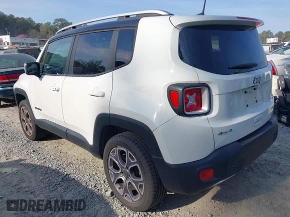 2018 Jeep Renegade Limited with VIN ZACCJBDBXJPG75982, listed as a IAAI auction lot 41917346 with 57,465 mi miles and . Bid and sale history available at DreamBid. Image 3.