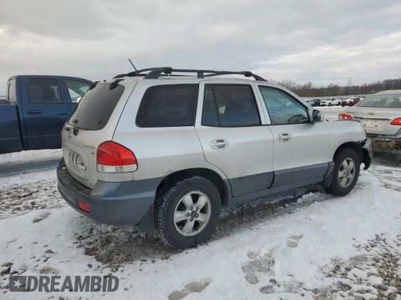 2005 Hyundai Santa Fe GLS with VIN KM8SC13D25U885124, listed as a Copart auction lot 82380954 with 139,606 mi miles and Clean Title. Bid and sale history available at DreamBid. Image 3.