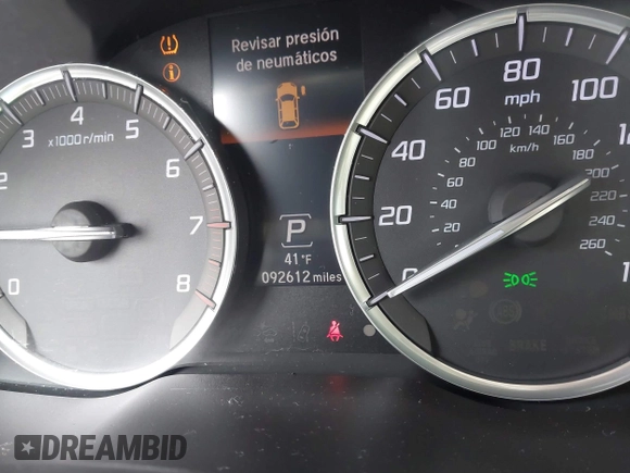 2016 Acura MDX with VIN 5FRYD4H26GB059651, listed as a IAAI auction lot 41497029 with 92,612 mi miles. Bid and sale history available at carsss.com. Image 15.