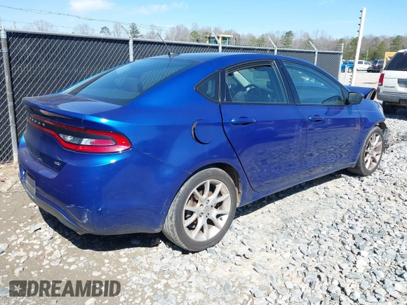 2013 Dodge Dart SXT with VIN 1C3CDFBA0DD332923, listed as a IAAI auction lot 41737390 with 120,740 mi miles. Bid and sale history available at carsss.com. Image 4.
