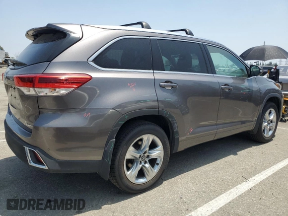 2017 Toyota Highlander Limited with VIN 5TDYZRFH7HS192035, listed as a Copart auction lot 59598985 with 106,595 mi miles and Salvage title. Bid and sale history available at DreamBid. Image 3.