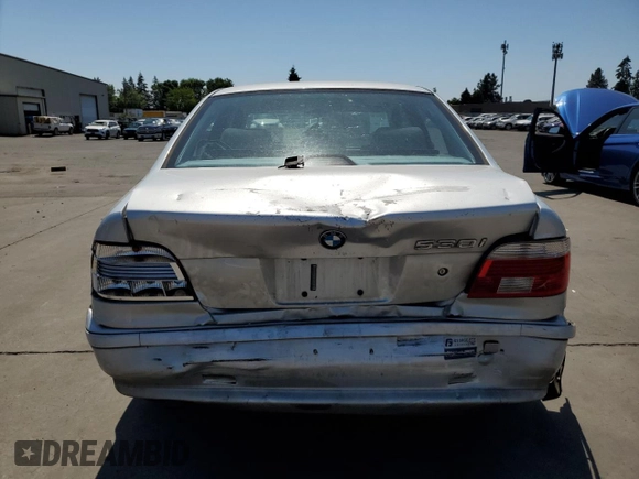 2002 BMW 5 Series 530i with VIN WBADT53482CE93903, listed as a Copart auction lot 43745445 with 0 mi miles and Salvage Title. Bid and sale history available at carsss.com. Image 6.