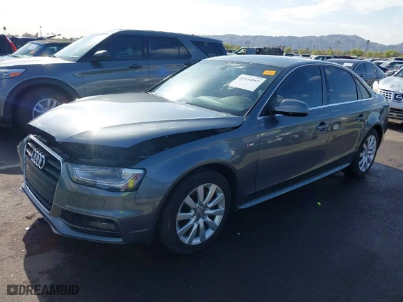 2015 Audi A4 Premium with VIN WAUBFAFL0FN043664, listed as a IAAI auction lot 41944087 with 161,608 mi miles. Bid and sale history available at carsss.com. Image 2.