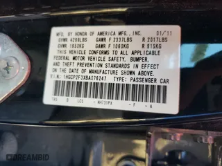 2011 Honda Accord Sdn LX with VIN 1HGCP2F3XBA076247, listed as a Copart auction lot 72983584 with 131,153 mi miles and Salvage Title. Bid and sale history available at carsss.com. Image 14.