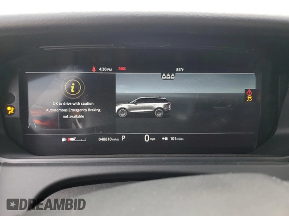 2020 Land Rover Range Rover Velar S with VIN SALYB2FV3LA253932, listed as a Copart auction lot 59882415 with 48,810 mi miles and Salvage title. Bid and sale history available at DreamBid. Image 9.