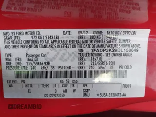 2013 Ford Focus SE with VIN 1FADP3K29DL158649, listed as a IAAI auction lot 42049823 with 172,662 mi miles. Bid and sale history available at carsss.com. Image 9.