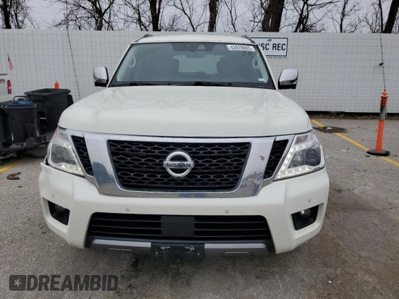 2019 Nissan Armada Platinum with VIN JN8AY2NEXK9755947, listed as a Copart auction lot 43970665 with 94,094 mi miles and Salvage Title. Bid and sale history available at carsss.com. Image 5.