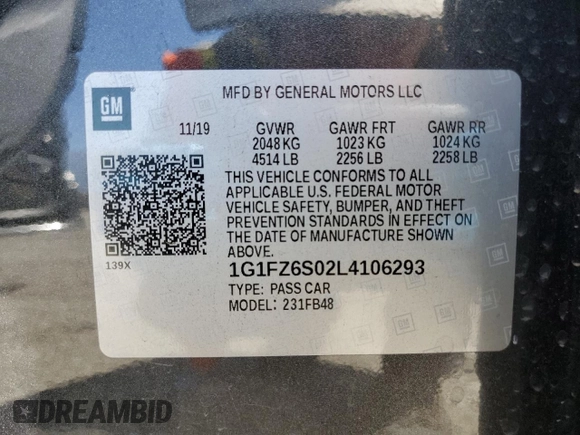 2020 Chevrolet Bolt EV Premier z VIN 1G1FZ6S02L4106293, wystawiony jako Copart lot #58087115 z przebiegiem 83 688 mil mil oraz Szkoda całkowita • Salvage title. Historia ofert i sprzedaży dostępna na DreamBid. Obrazek 12.