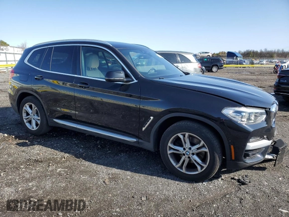 2020 BMW X3 xDrive30i with VIN 5UXTY5C09LLT37671, listed as a Copart auction lot 51134225 with 53,044 mi miles and Salvage Title. Bid and sale history available at DreamBid. Image 4.