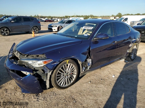 2019 Alfa Romeo Giulia Ti with VIN ZARFAMBN1K7601103, listed as a Copart auction lot 46832615 with 66,361 mi miles and Salvage Title. Bid and sale history available at carsss.com. Image 1.