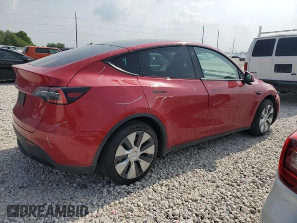 2021 Tesla Model Y Standard Range with VIN 5YJYGDED5MF116562, listed as a Copart auction lot 51211535 with 68,549 mi miles and Salvage Title. Bid and sale history available at DreamBid. Image 3.