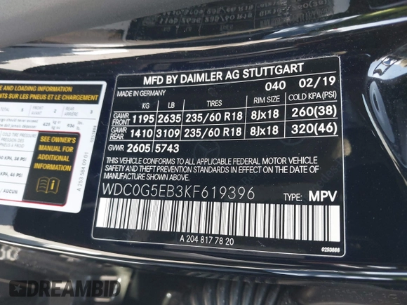 2019 Mercedes-Benz GLC 350e z VIN WDC0G5EB3KF619396, wystawiony jako IAAI lot #42353279 z przebiegiem 23 600 mil mil oraz . Historia ofert i sprzedaży dostępna na DreamBid. Obrazek 9.