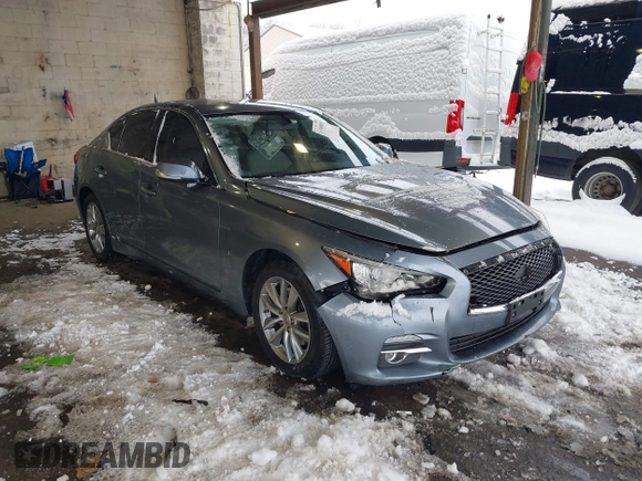 2015 Infiniti Q50 Premium with VIN JN1BV7AR4FM399046, listed as a IAAI auction lot 41560885 with 143,488 mi miles and . Bid and sale history available at DreamBid. Image 1.