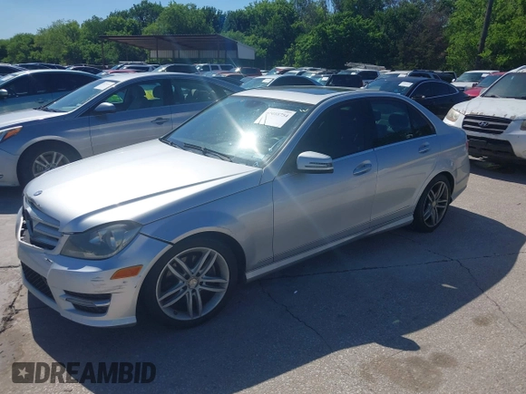2013 Mercedes-Benz C-Class C 250 Sport with VIN WDDGF4HB4DR267627, listed as a IAAI auction lot 42088754 with 137,427 mi miles. Bid and sale history available at carsss.com. Image 2.