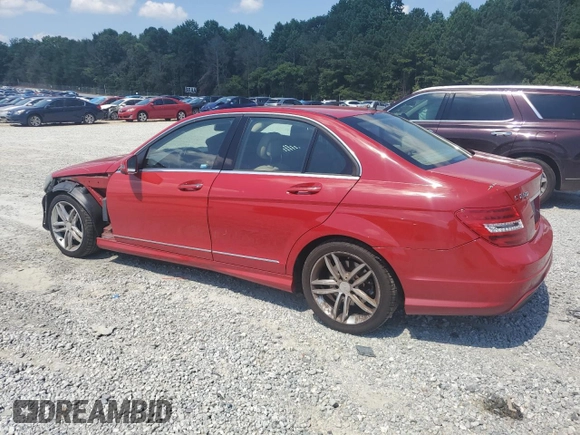 2014 Mercedes-Benz C 250 Sport with VIN WDDGF4HB6ER309832, listed as a Copart auction lot 61725615 with 123,341 mi miles and Salvage title. Bid and sale history available at DreamBid. Image 2.