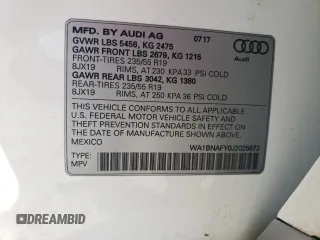 2018 Audi Q5 Premium Plus with VIN WA1BNAFY0J2025672, listed as a Copart auction lot 48595915 with 94,905 mi miles and Salvage Title. Bid and sale history available at carsss.com. Image 14.